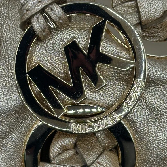 Michael Kors Metallic Gold Braided Tassel Hobo Bag - Picture 4 of 9